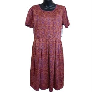 NWT LuLaRoe "Amelia" Red Paisley Midi Dress